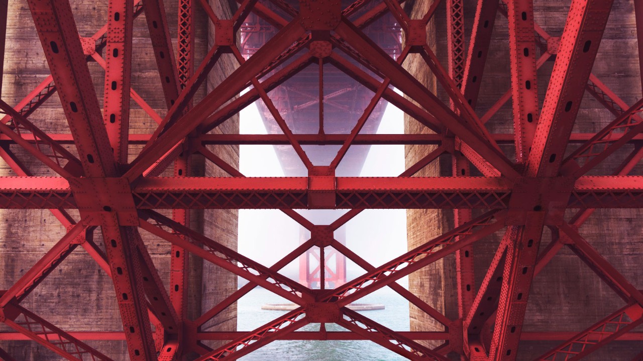 View under Golden Gate Bridge