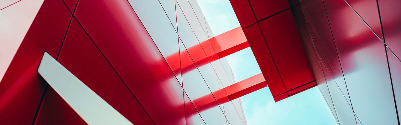 Red abstract building
