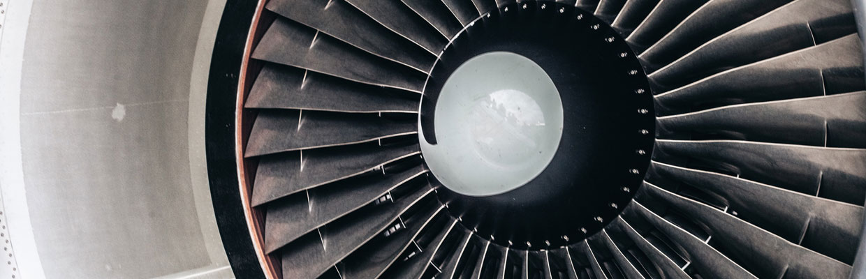 Image of an airplane turbine engine